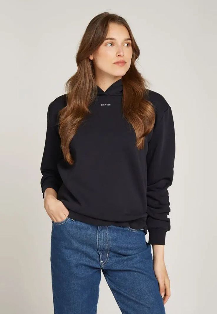 Poleron con Gorro Nano Logo Negro Calvin Klein-0