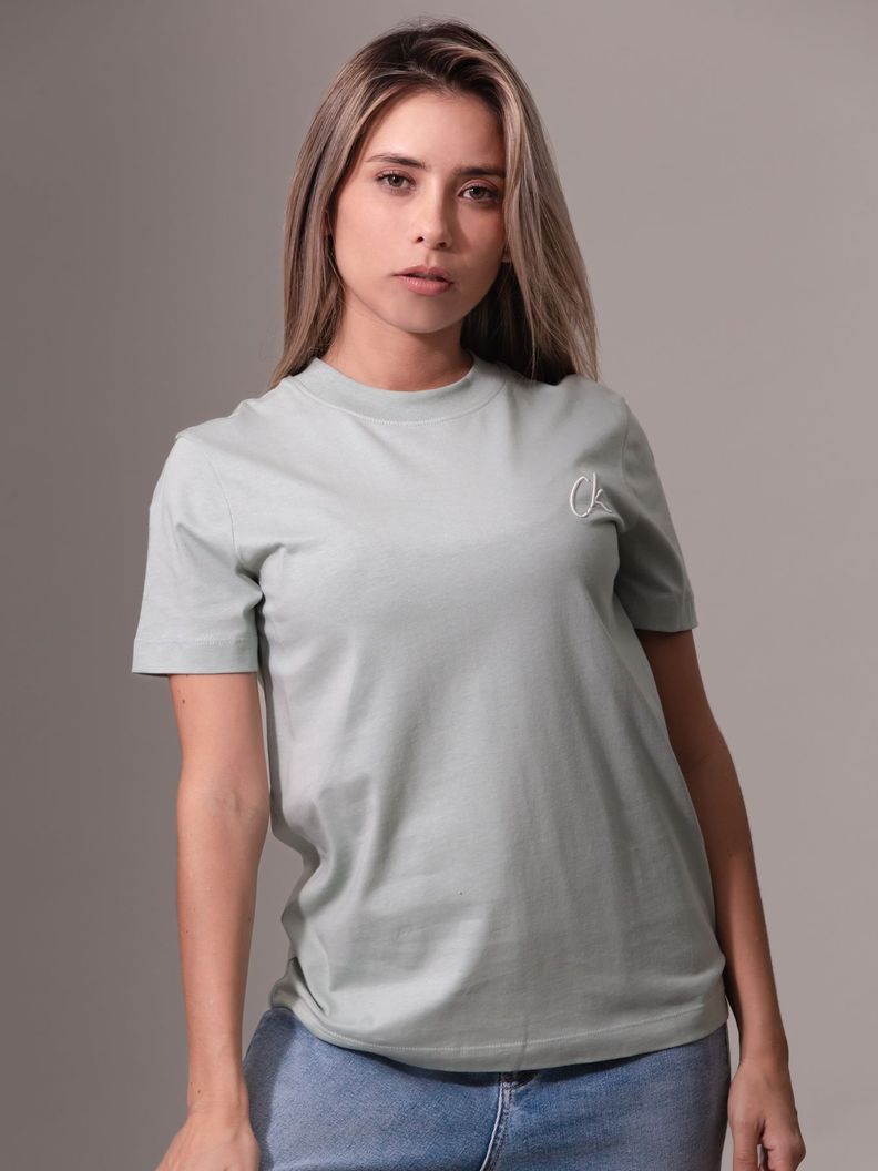 Polera Embroidered Verde Calvin Klein-0