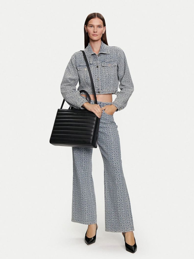 Cartera Tote Line Quilt Negro Calvin Klein-4