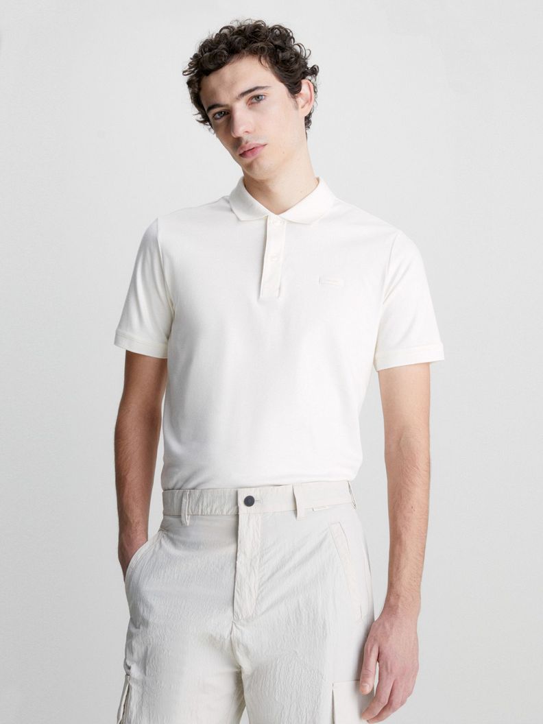 Polo Smooth Cotton Slim Beige Calvin Klein-0