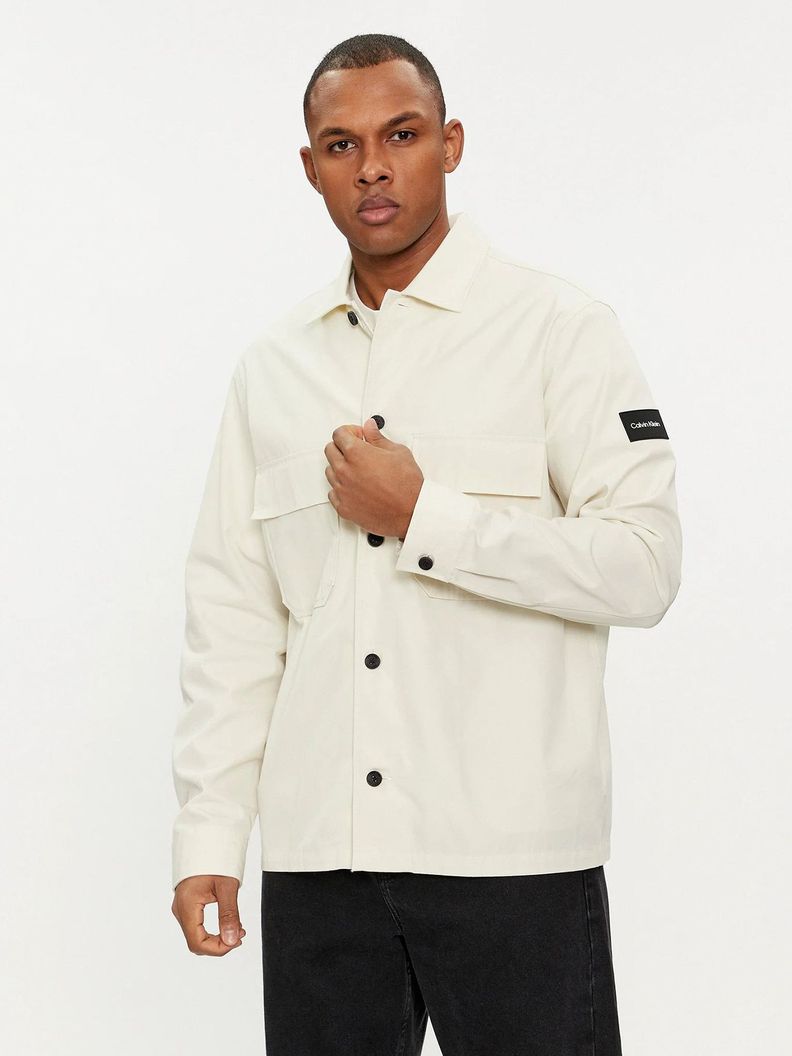 Camisa Cotton Nylon Overshirt Blanco Calvin Klein-0