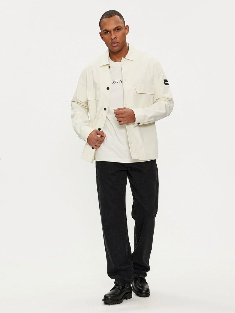 Camisa Cotton Nylon Overshirt Blanco Calvin Klein-1
