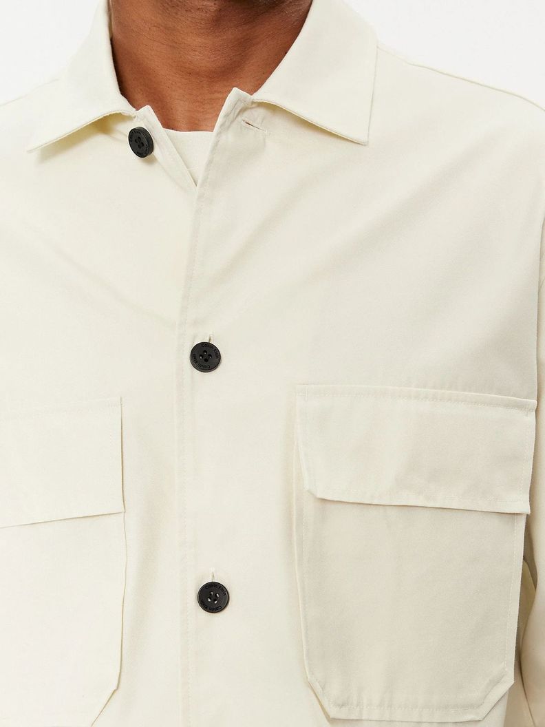 Camisa Cotton Nylon Overshirt Blanco Calvin Klein-3