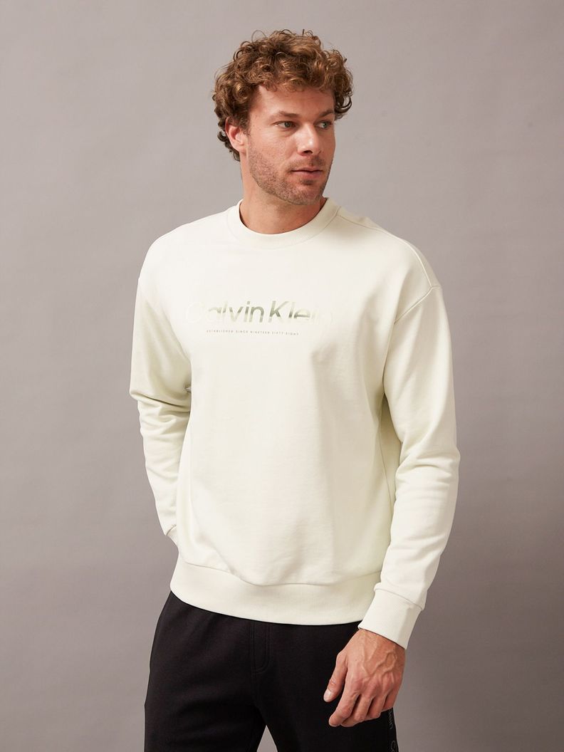 Polerón Diffused Logo Blanco Calvin Klein-0