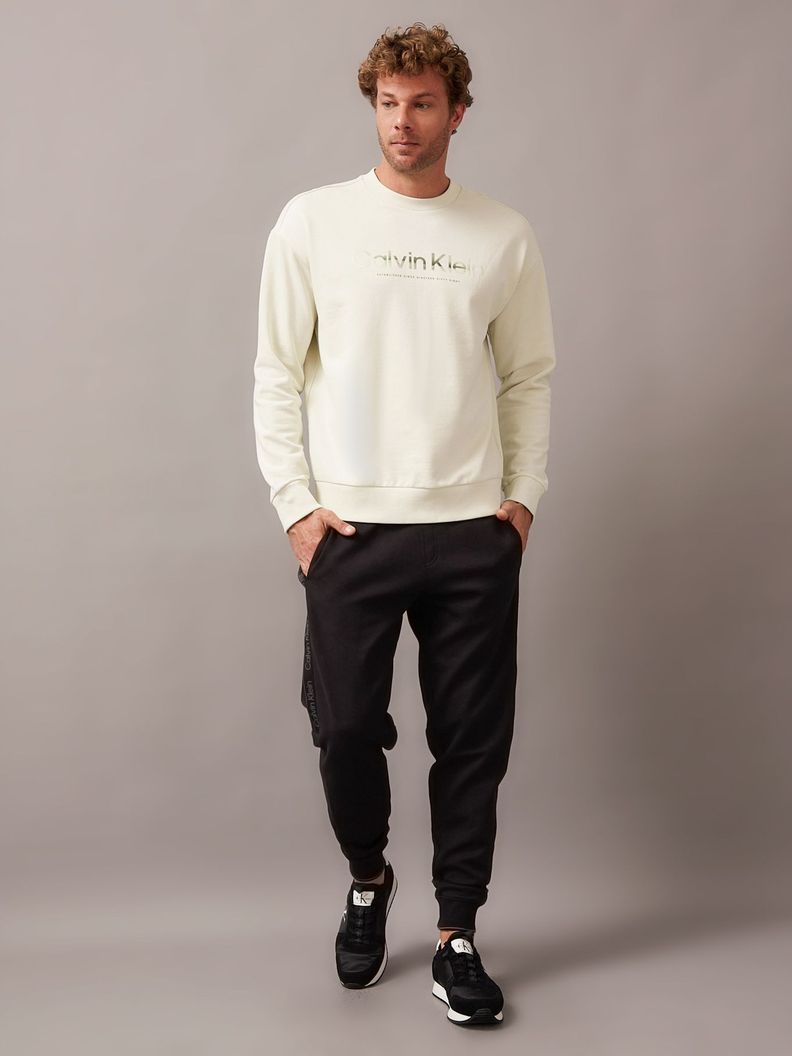Polerón Diffused Logo Blanco Calvin Klein-1