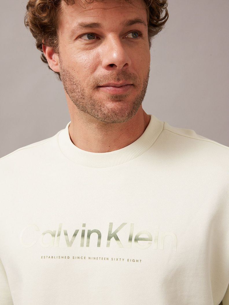 Polerón Diffused Logo Blanco Calvin Klein-3