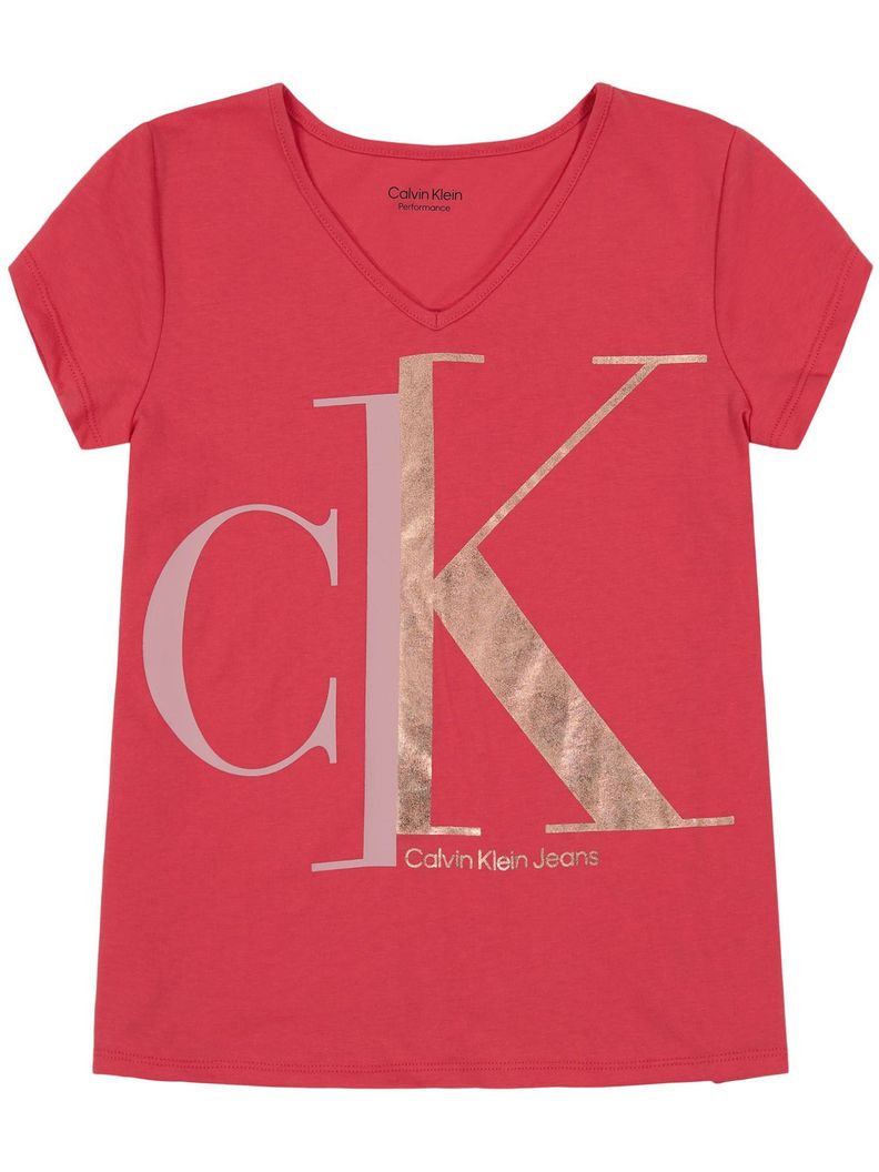 Polera Split Monogram Rojo Calvin Klein-0