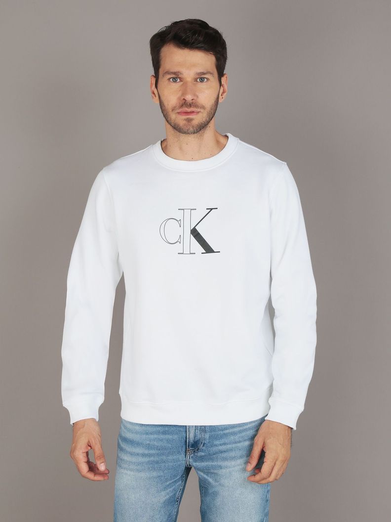 Polerón Outline Monologo Blanco Calvin Klein-0