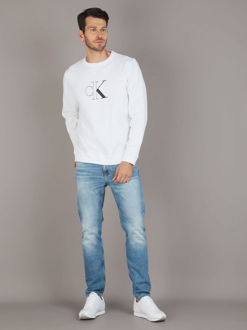 Polerón Outline Monologo Blanco Calvin Klein-1