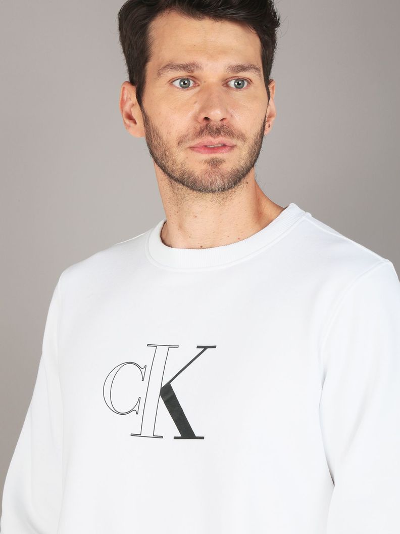 Polerón Outline Monologo Blanco Calvin Klein-3