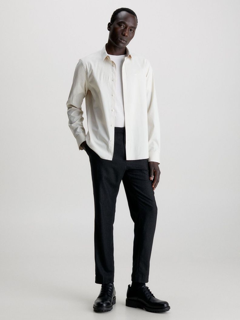 Camisa Slim Fit Stretch Crema Calvin Klein-1