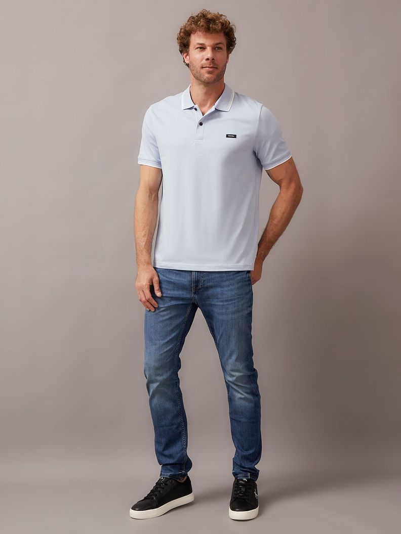 Polo Stretch Metal Button Azul Calvin Klein-1
