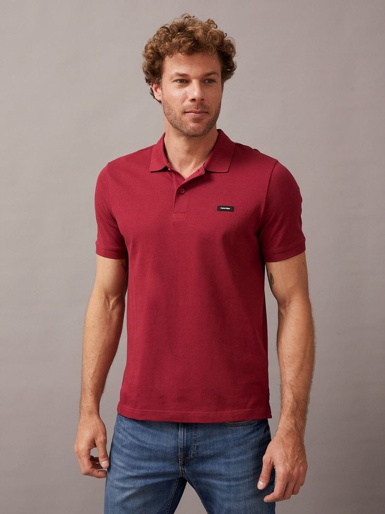 Polo Stretch Hombre Slim Rojo Calvin Klein-0