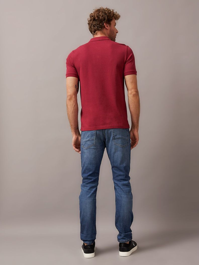 Polo Stretch Hombre Slim Rojo Calvin Klein-2