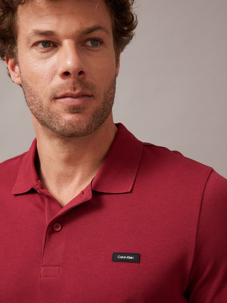 Polo Stretch Hombre Slim Rojo Calvin Klein-3