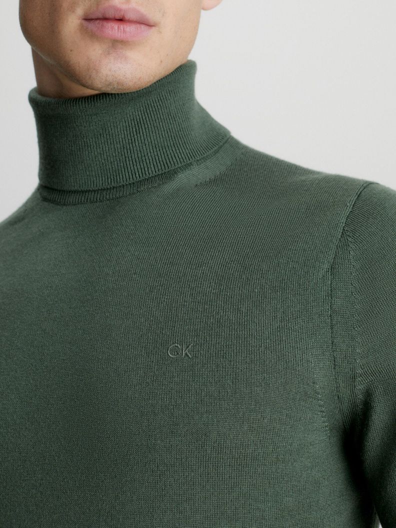 Sweater Cuello Alto Merino Verde Calvin Klein-3