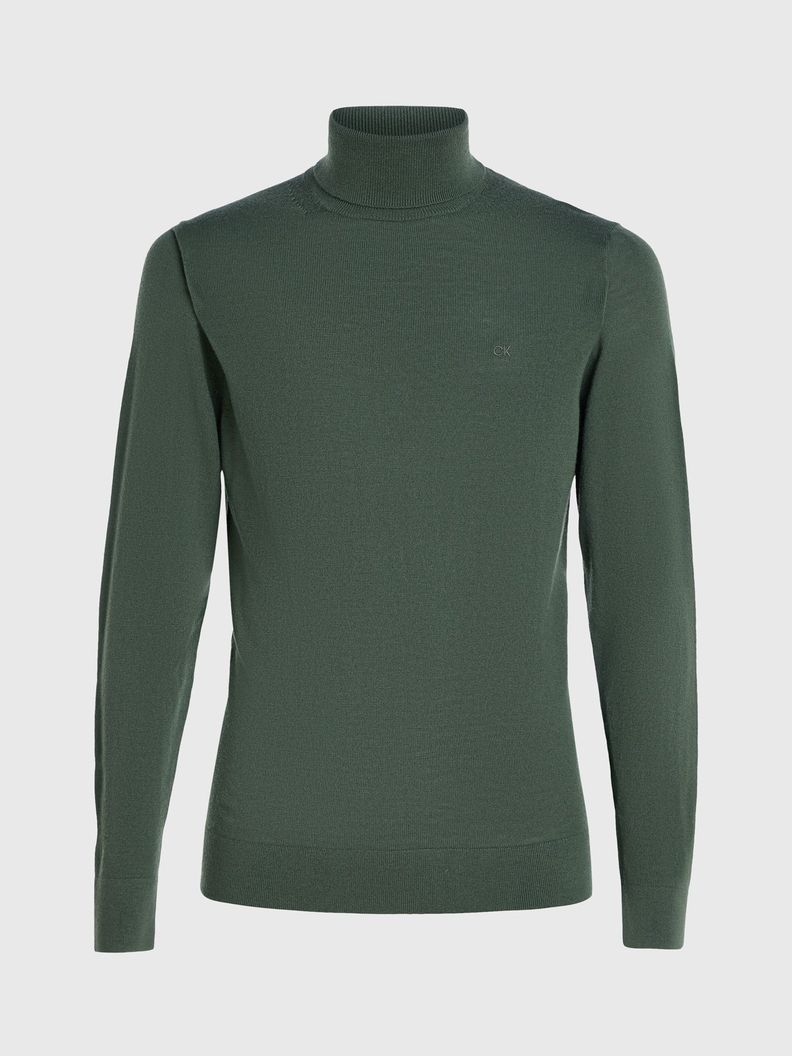 Sweater Cuello Alto Merino Verde Calvin Klein-4