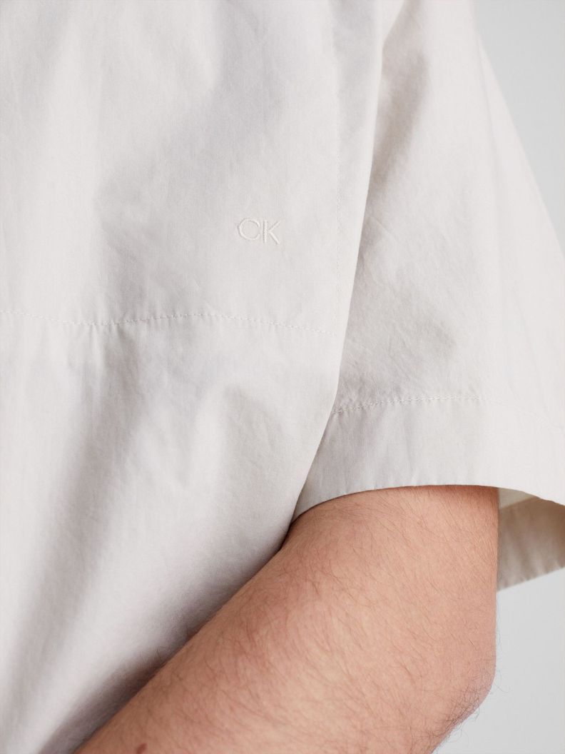 Camisa Linen Cotton Cuban Beige Calvin Klein-3