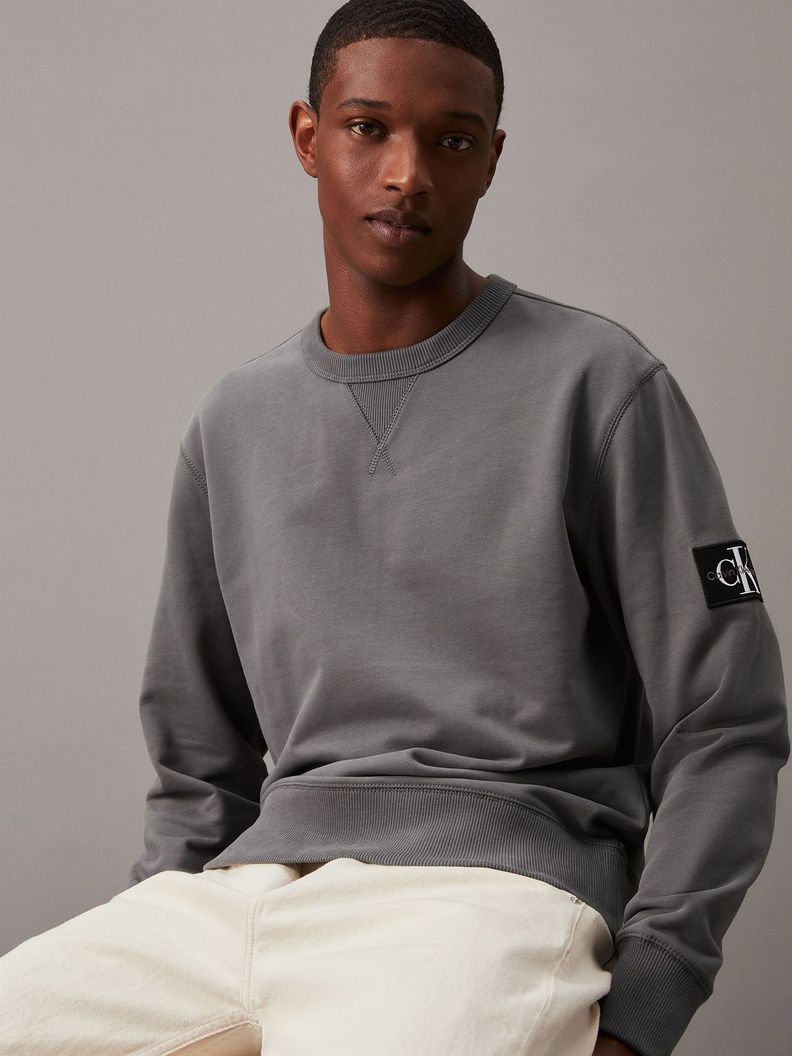 Polerón Badge Gris Calvin Klein-0