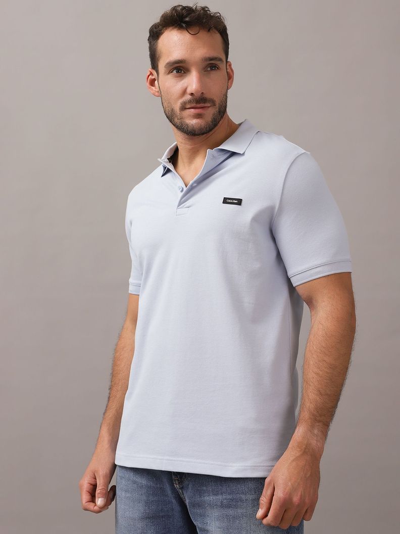 Polo Stretch Slim Azul Calvin Klein-0