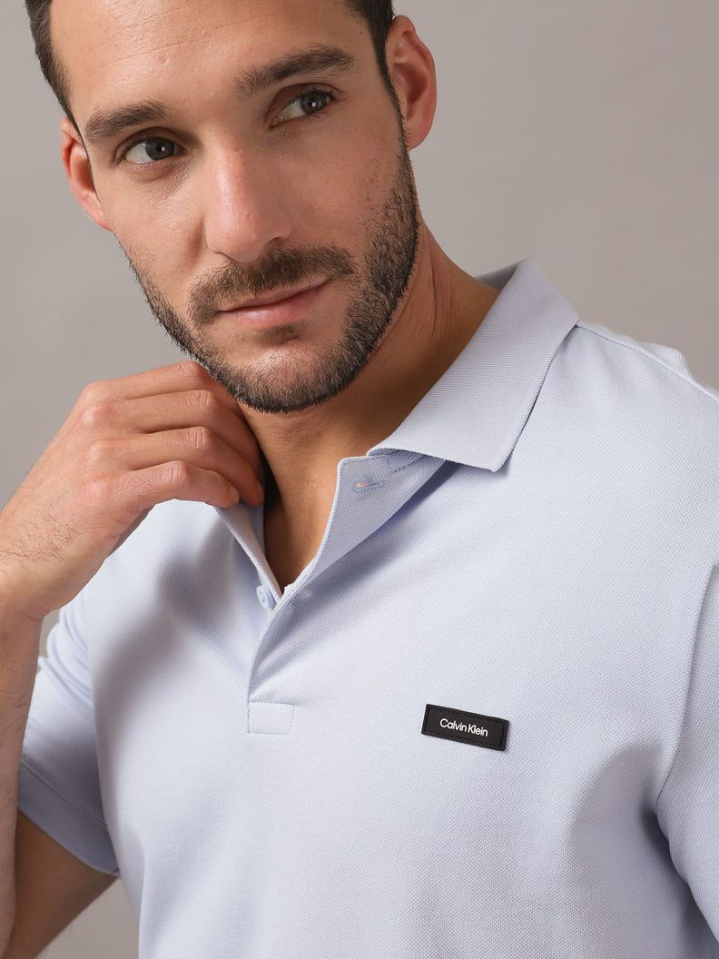 Polo Stretch Slim Azul Calvin Klein-3