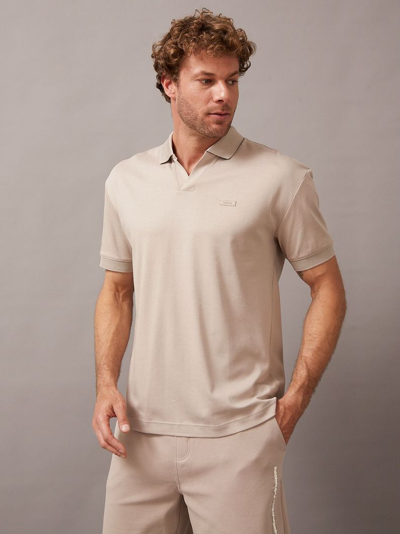 Polo Smooth Cotton Beige Calvin Klein-0