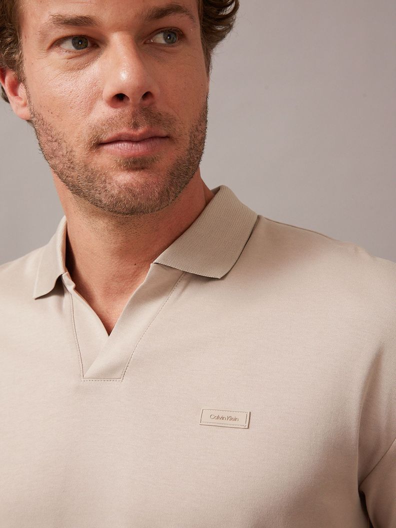 Polo Smooth Cotton Beige Calvin Klein-3