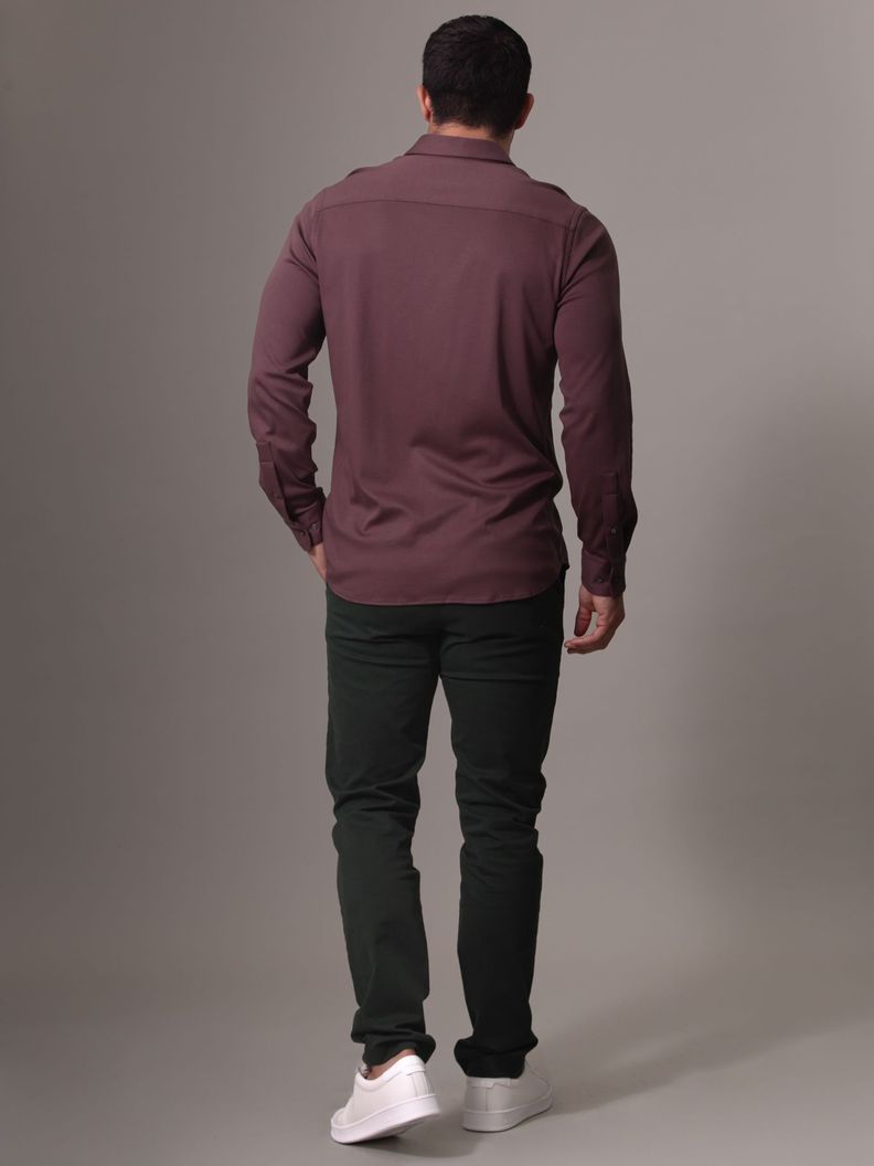 Camisa de punto slim suave Burdeo Calvin Klein-2