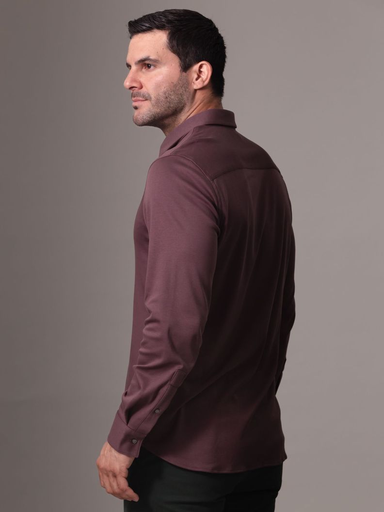 Camisa de punto slim suave Burdeo Calvin Klein-3