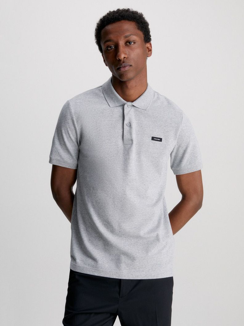 Polo Stretch Slim Button Gris Calvin Klein-0