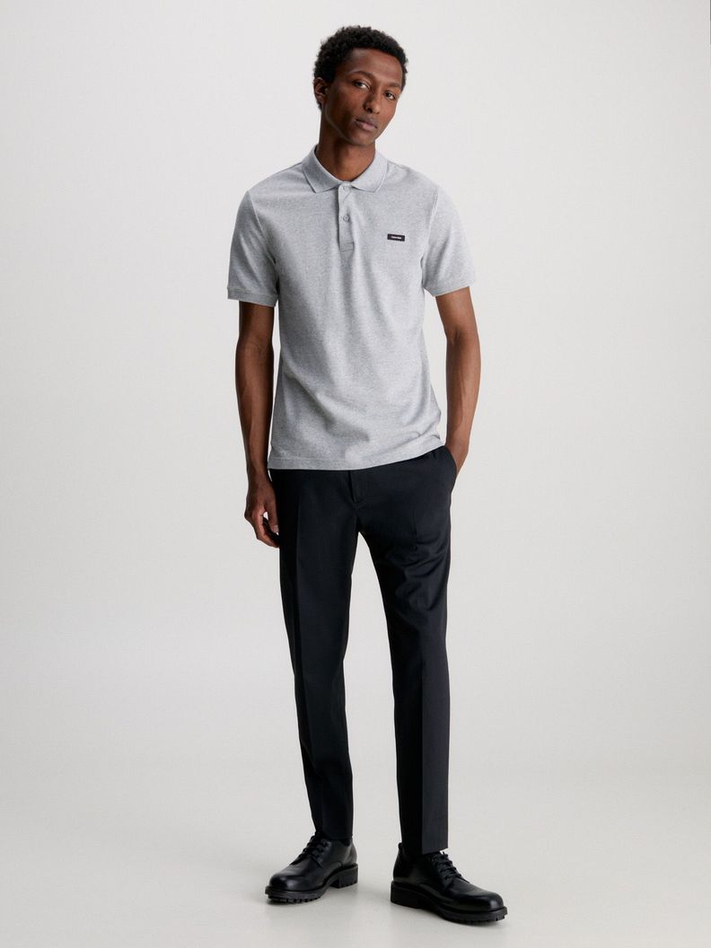 Polo Stretch Slim Button Gris Calvin Klein-1