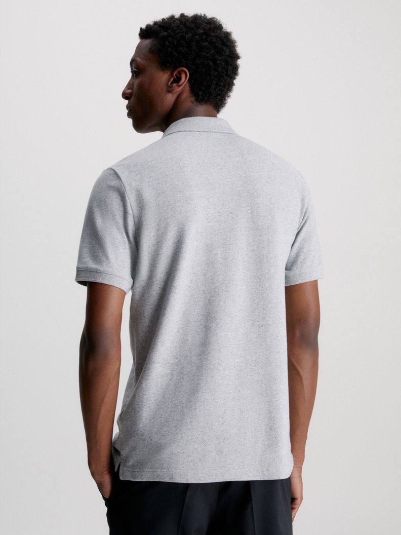 Polo Stretch Slim Button Gris Calvin Klein-2