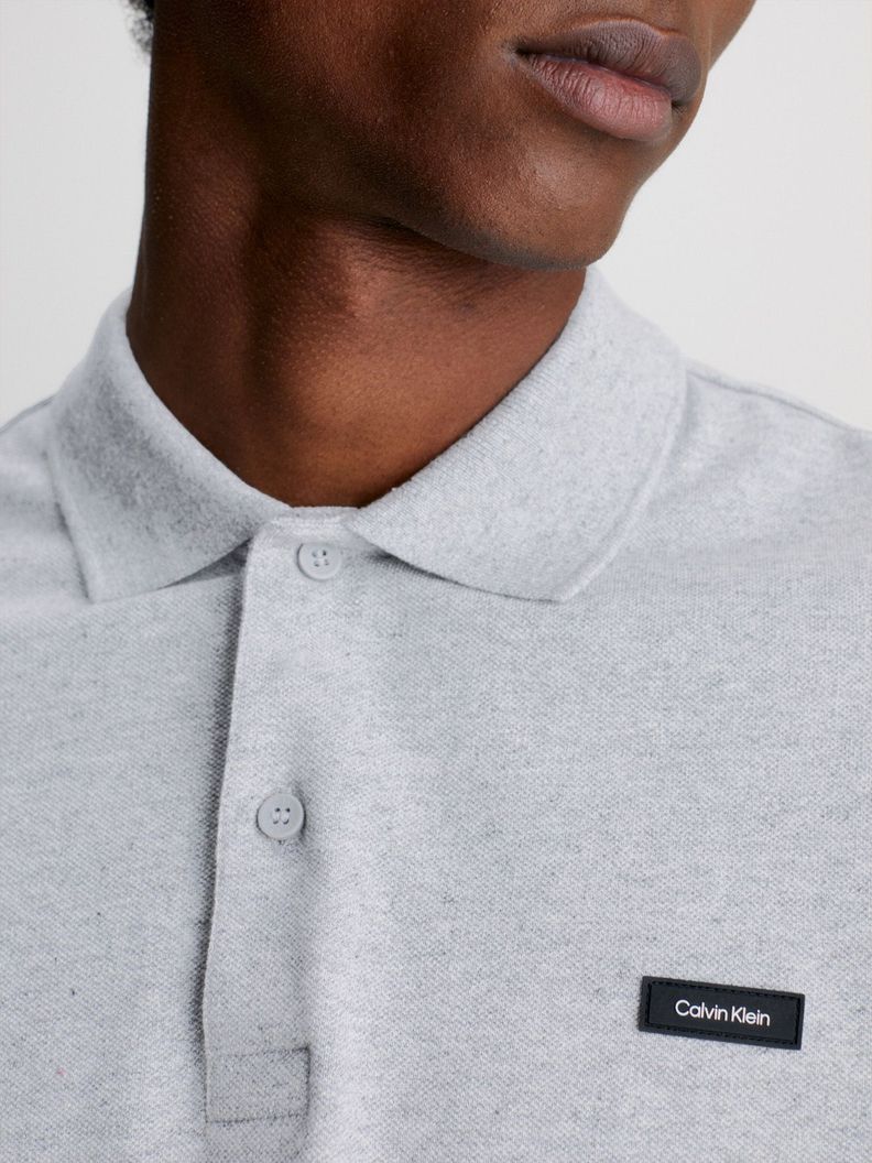 Polo Stretch Slim Button Gris Calvin Klein-3