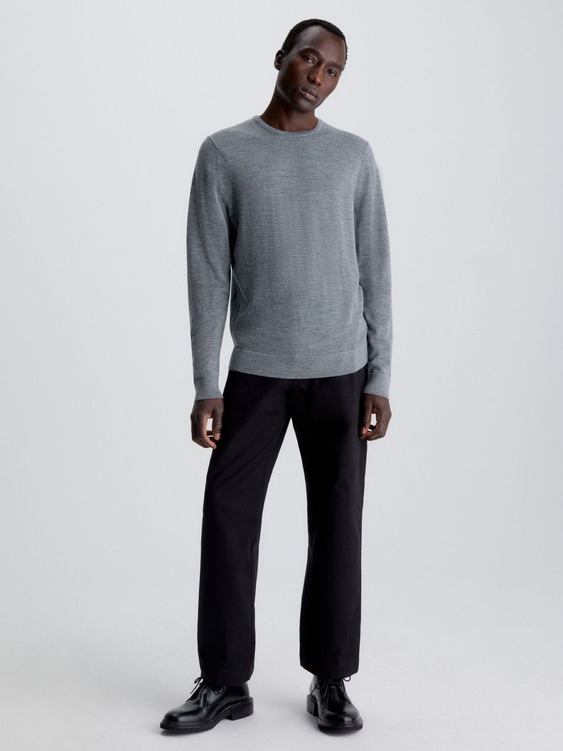 Sweater Superior Wool Crew Neck Swea Gris Calvin Klein-1