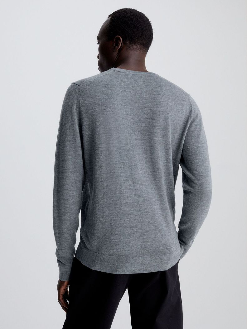 Sweater Superior Wool Crew Neck Swea Gris Calvin Klein-2