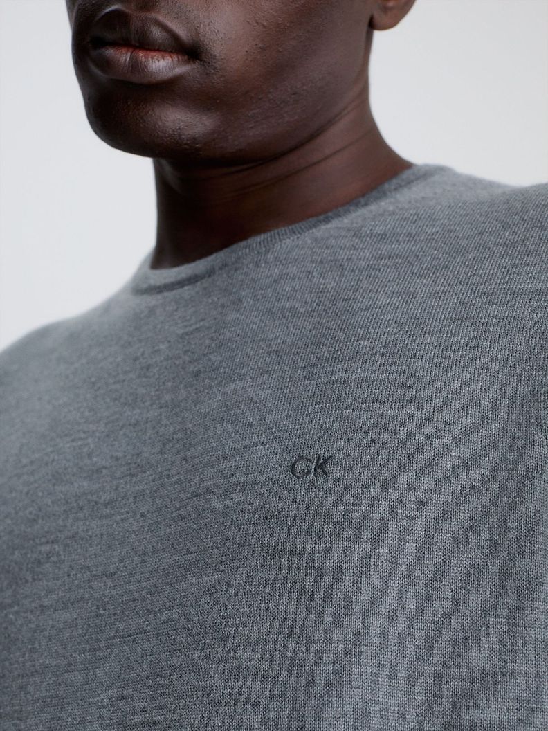 Sweater Superior Wool Crew Neck Swea Gris Calvin Klein-3