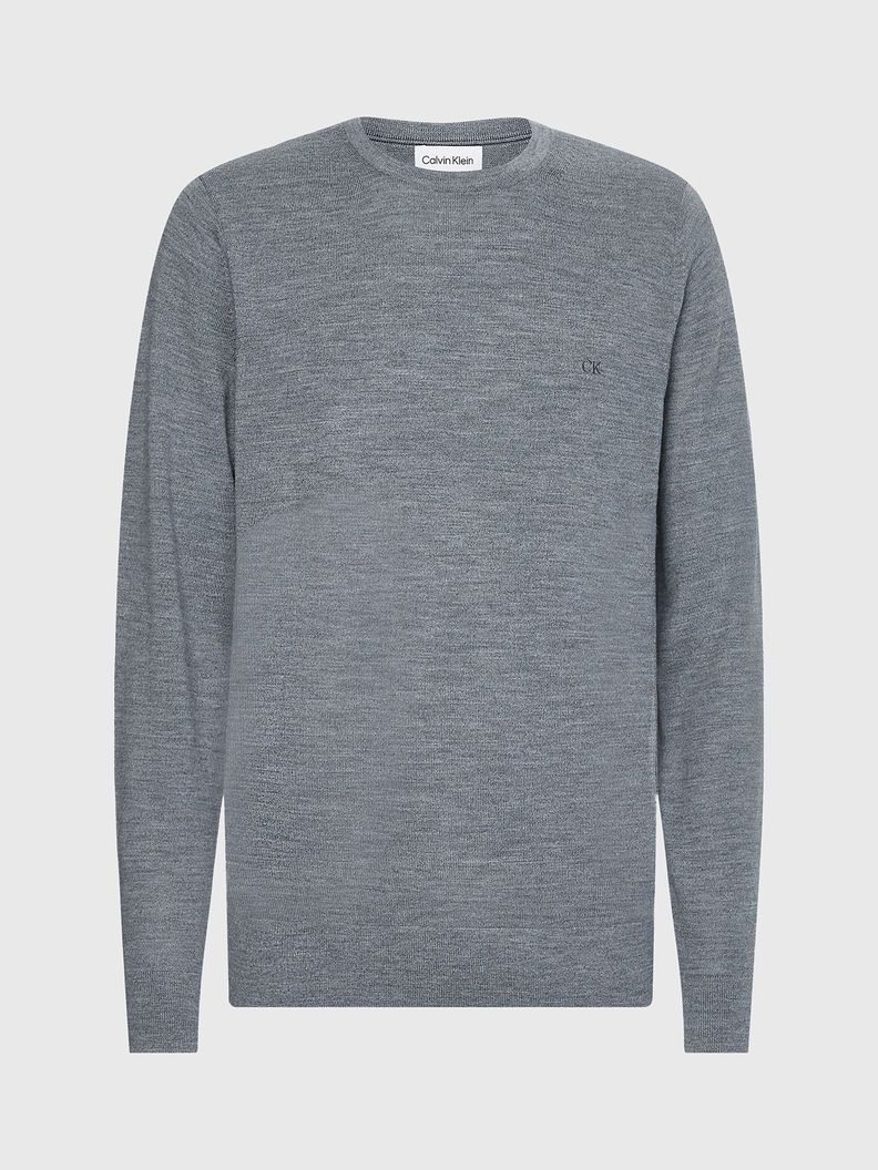 Sweater Superior Wool Crew Neck Swea Gris Calvin Klein-4
