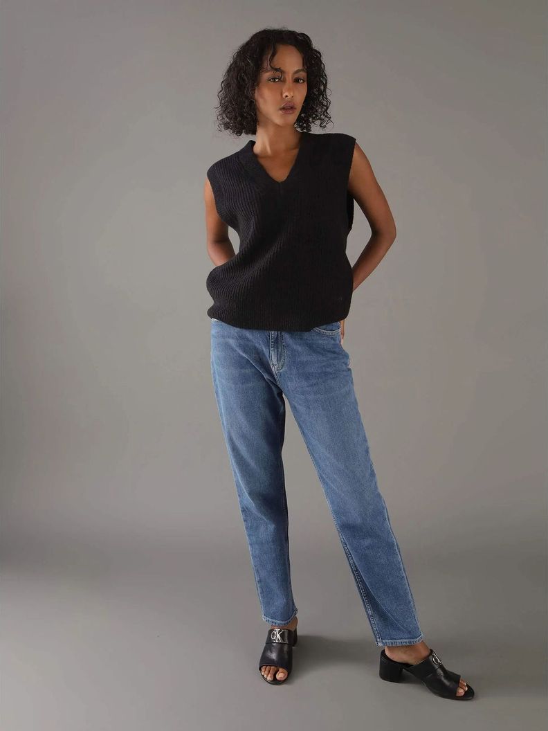 Sweater Boucle Rib V Neck Negro Calvin Klein-1