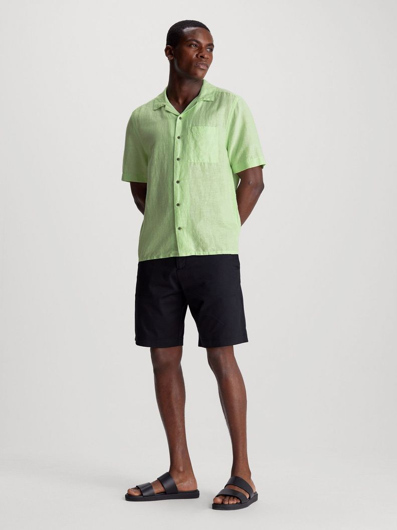 Camisa Linen Cotton Cuban Verde Calvin Klein-1