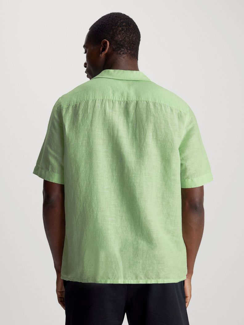 Camisa Linen Cotton Cuban Verde Calvin Klein-2