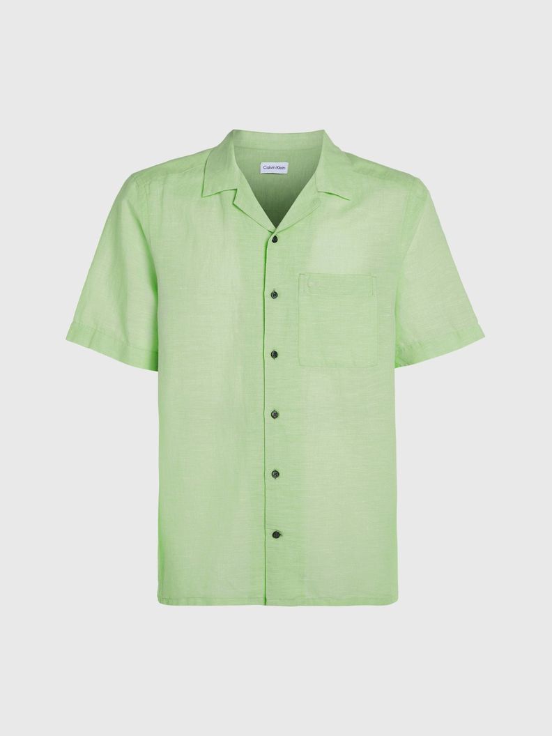 Camisa Linen Cotton Cuban Verde Calvin Klein-4