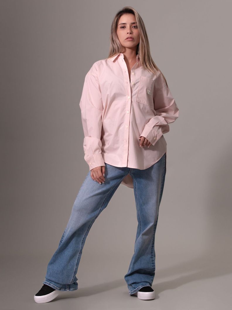 Camisa Woven Label Relaxed Rosado Calvin Klein-1