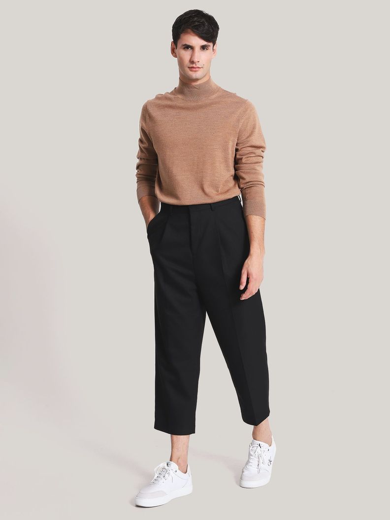 Sweater Cuello Alto Merino Mock Café Calvin Klein-1