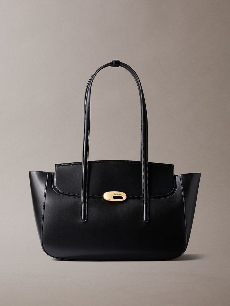 Cartera Tote Con Solapa Superior Negro Calvin Klein