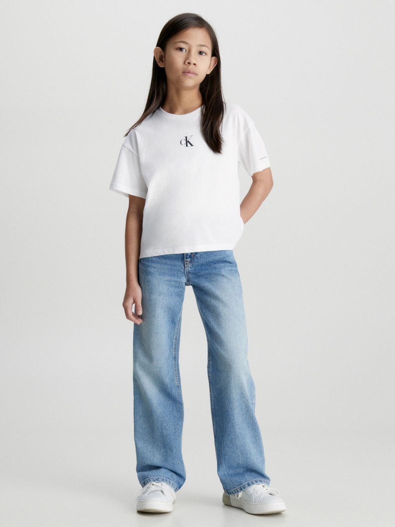 Polera Niña Ck Logo Boxy Blanco Calvin Klein-1