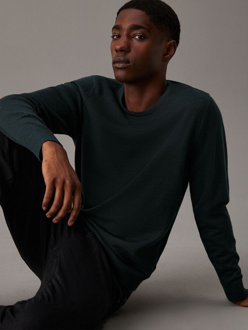 Sweater Merino Rws Crew Neck Sweater Verde Calvin Klein-3