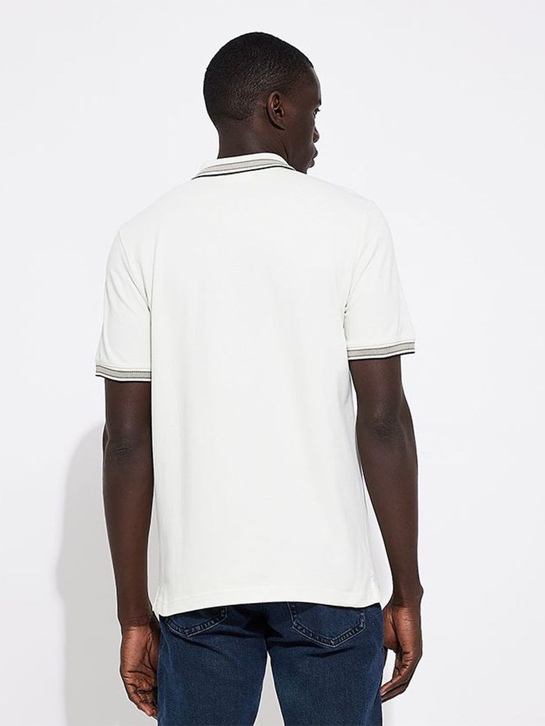 Polo Stretch Mult Tipping Blanco Calvin Klein-2