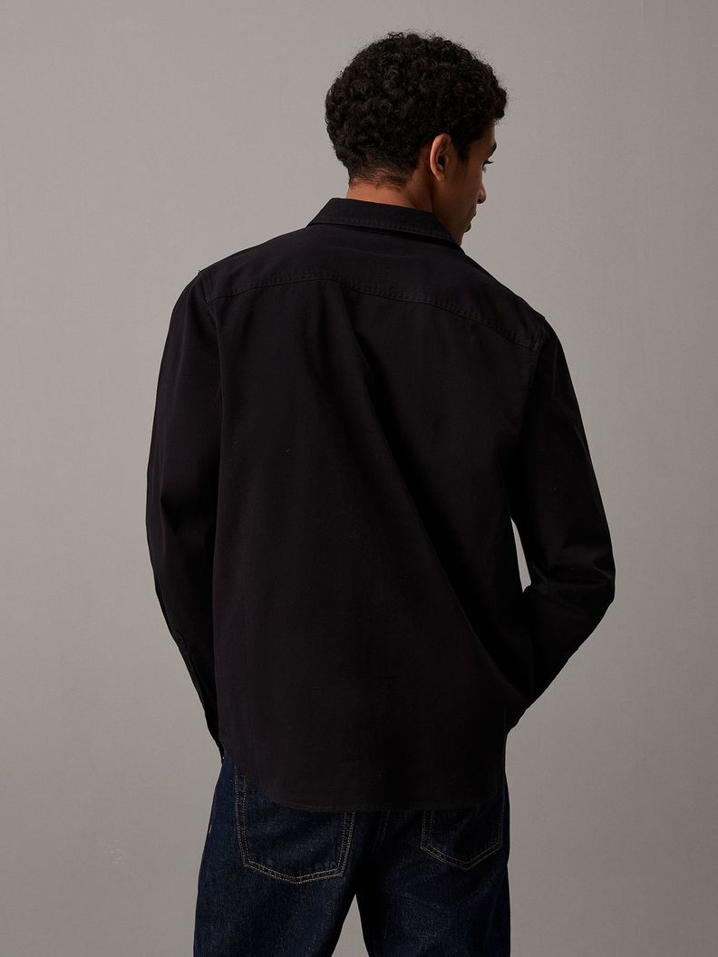 Camisa con etiqueta tejida Negro Calvin Klein-2