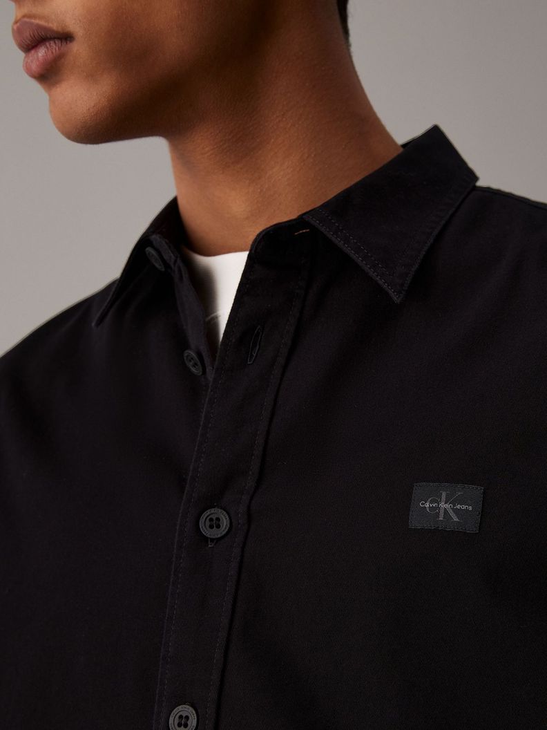Camisa con etiqueta tejida Negro Calvin Klein-3