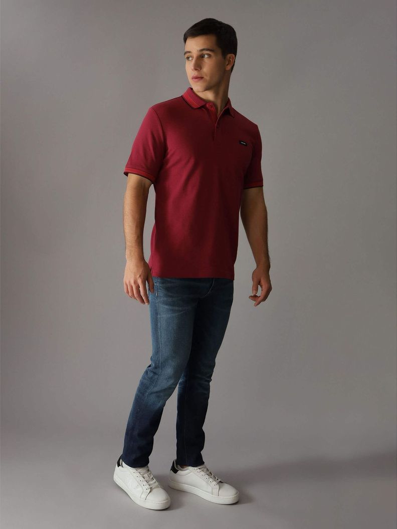 Polo Stretch Multi Tipping Rojo Calvin Klein-1